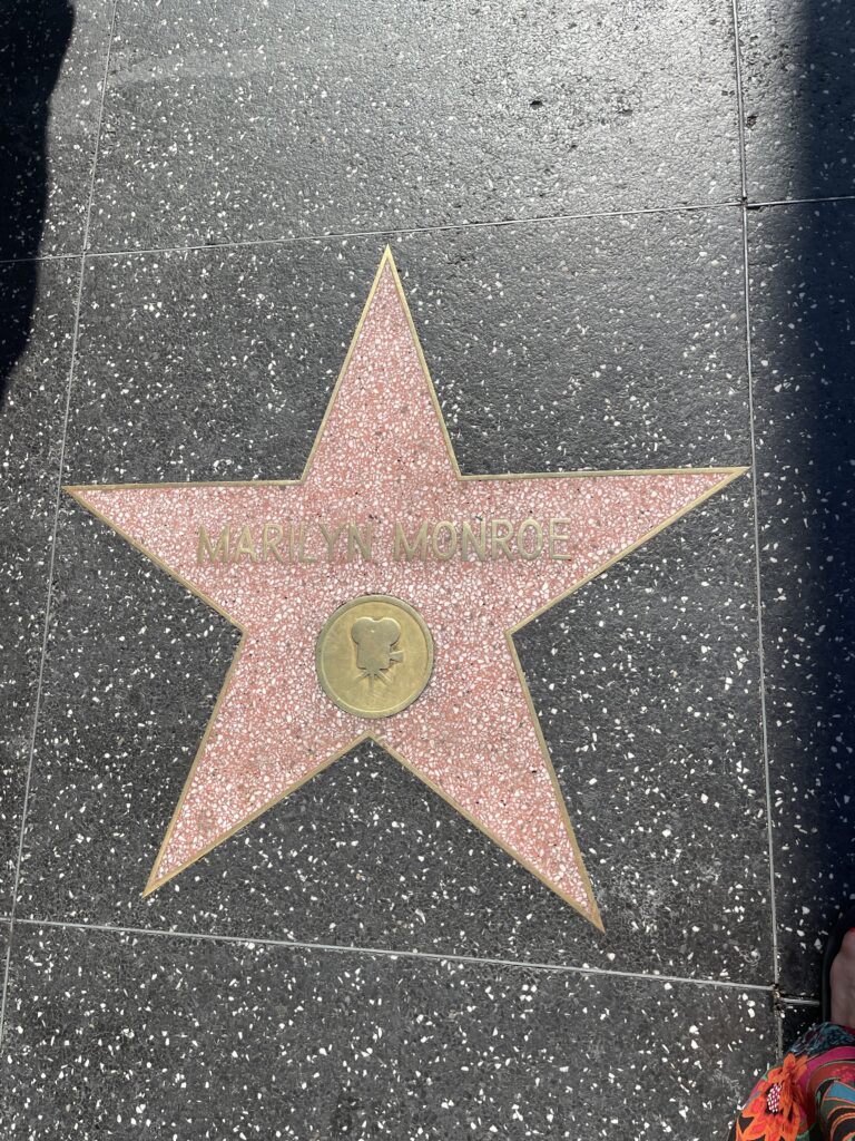 Marilyn Monroe star on the Hollywood Walk of Fame in Los Angeles.