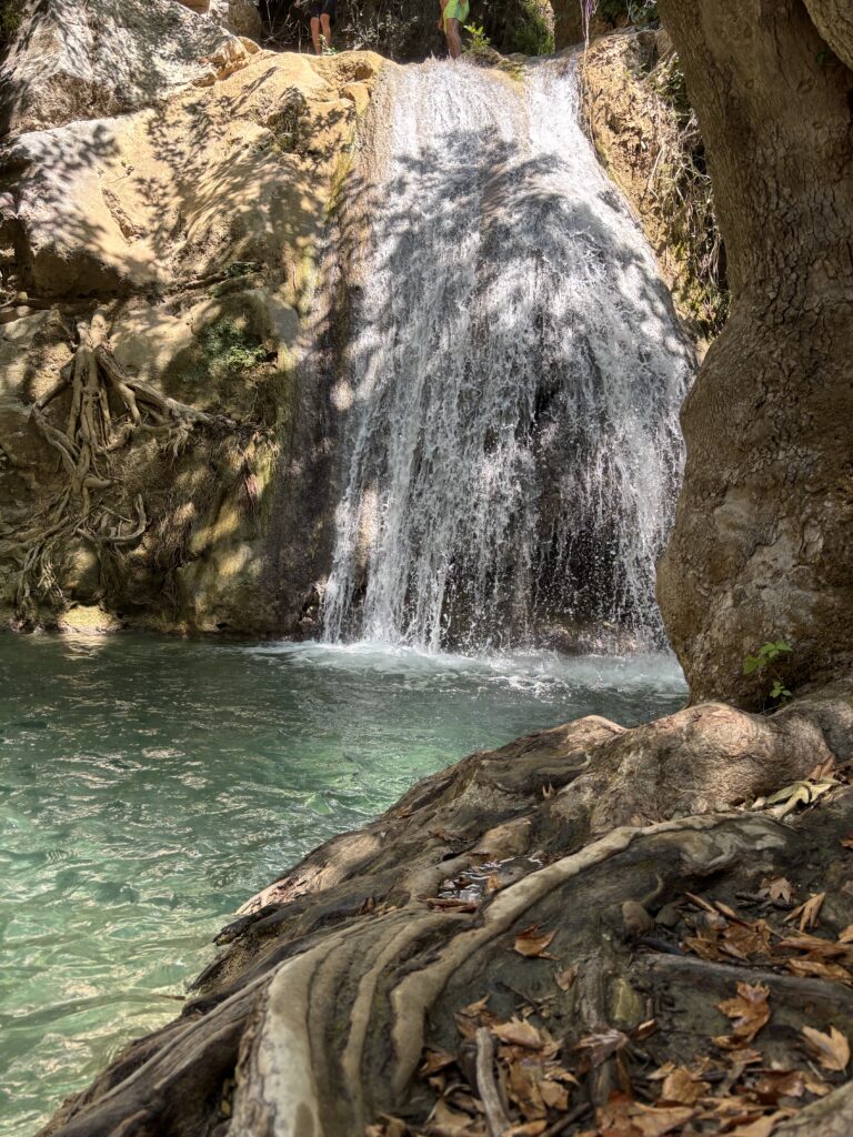 Kefalogourna Waterfalls on Thassos, Greece, in summer.