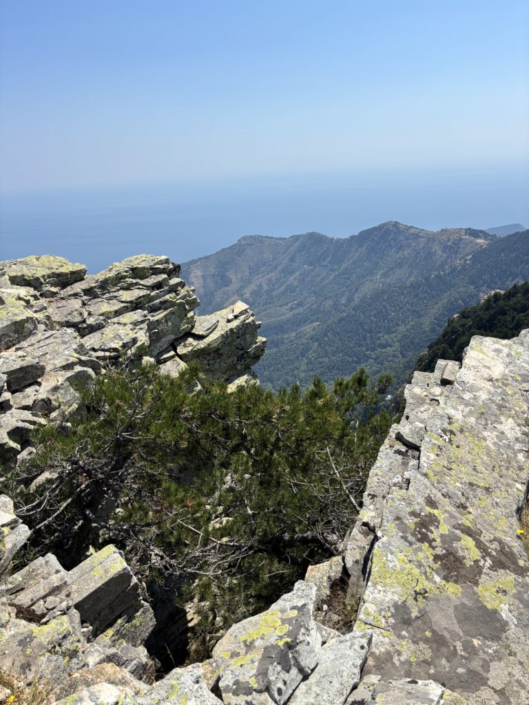 Mountain landscape from Mount Ipsarion on Thassos, Greece.