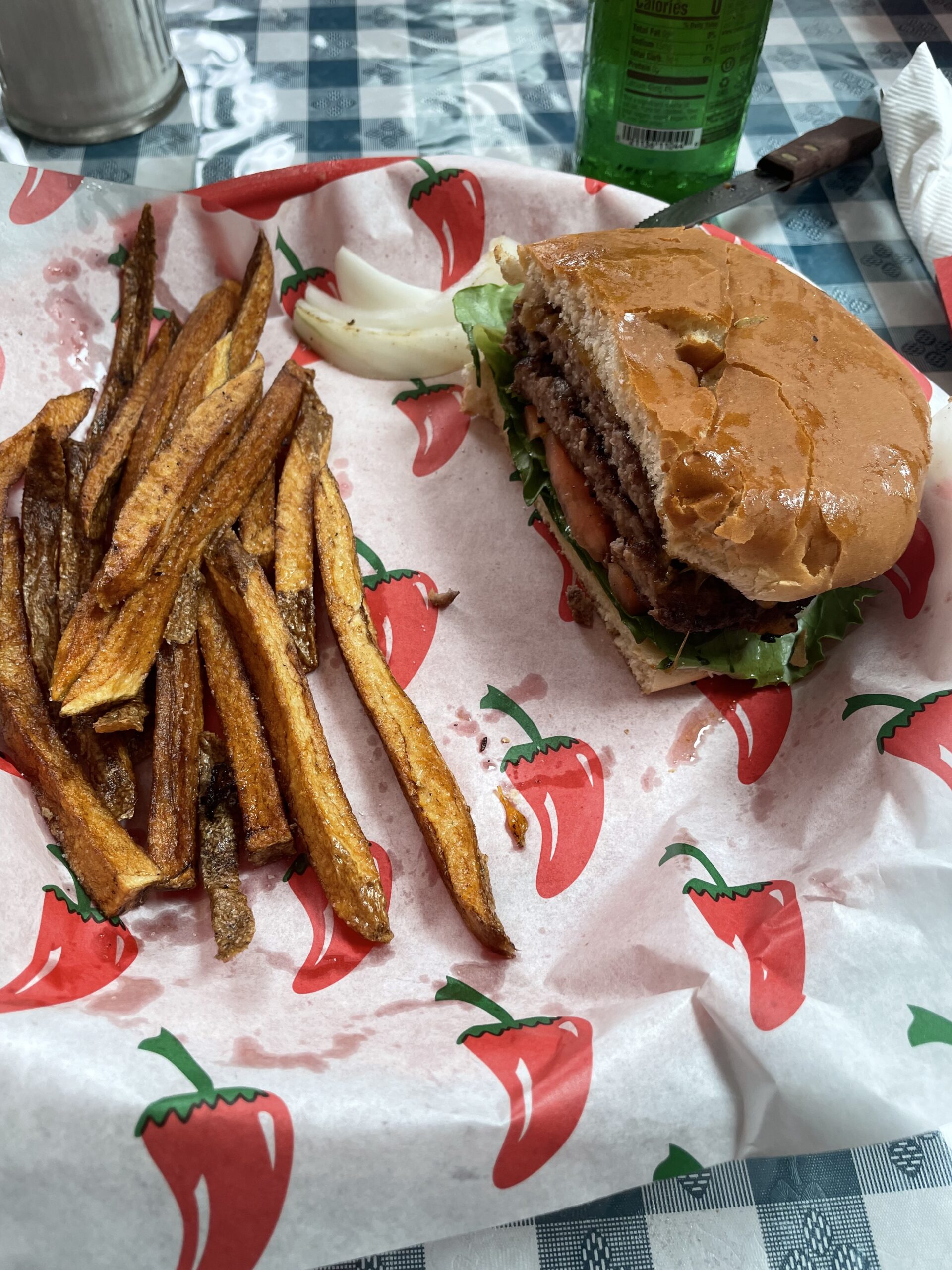 Roadside hamburger found during a Texas road trip