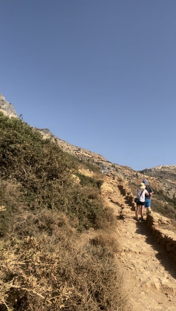 Steep rocky walking path uphill from Balos Lagoon to the parking area in Crete